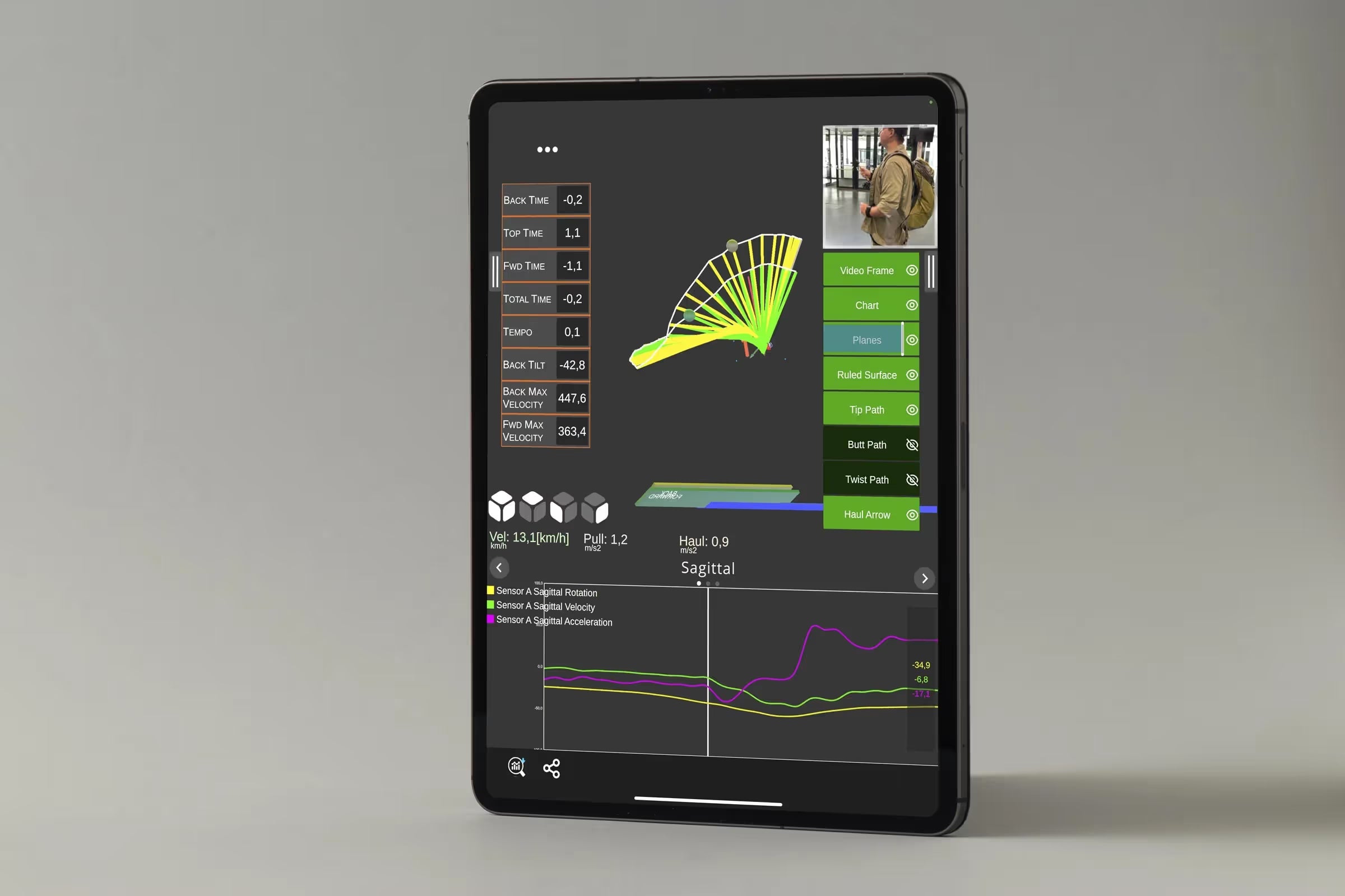 A mockup showing the eFly Pro app and casting analysis